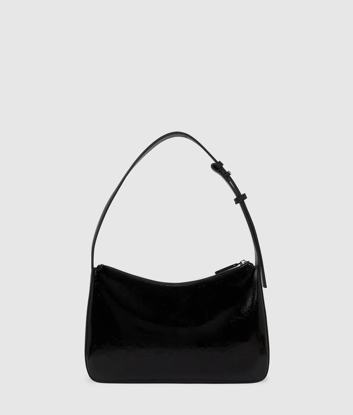 Karl Lagerfeld Logo Shiny Shoulder Bag | Black