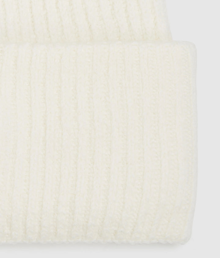 Karl Lagerfeld Unisex Logo Patch Long Beanie | Off White