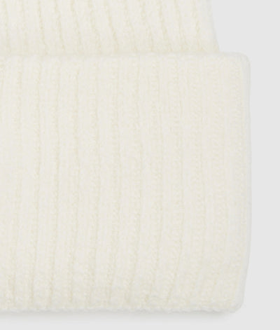 Karl Lagerfeld Unisex Logo Patch Long Beanie | Off White
