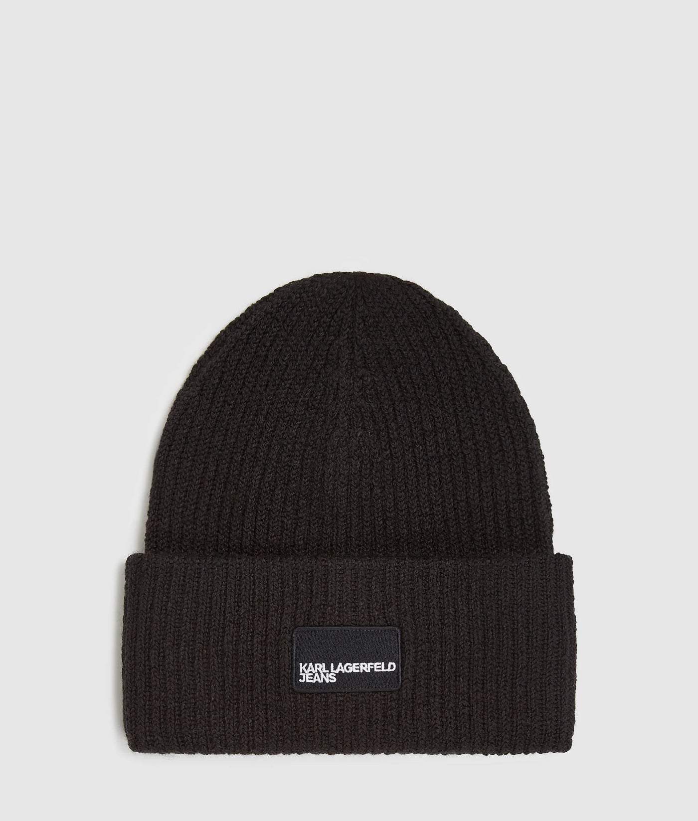 Karl Lagerfeld Unisex Logo Patch Long Beanie | Black