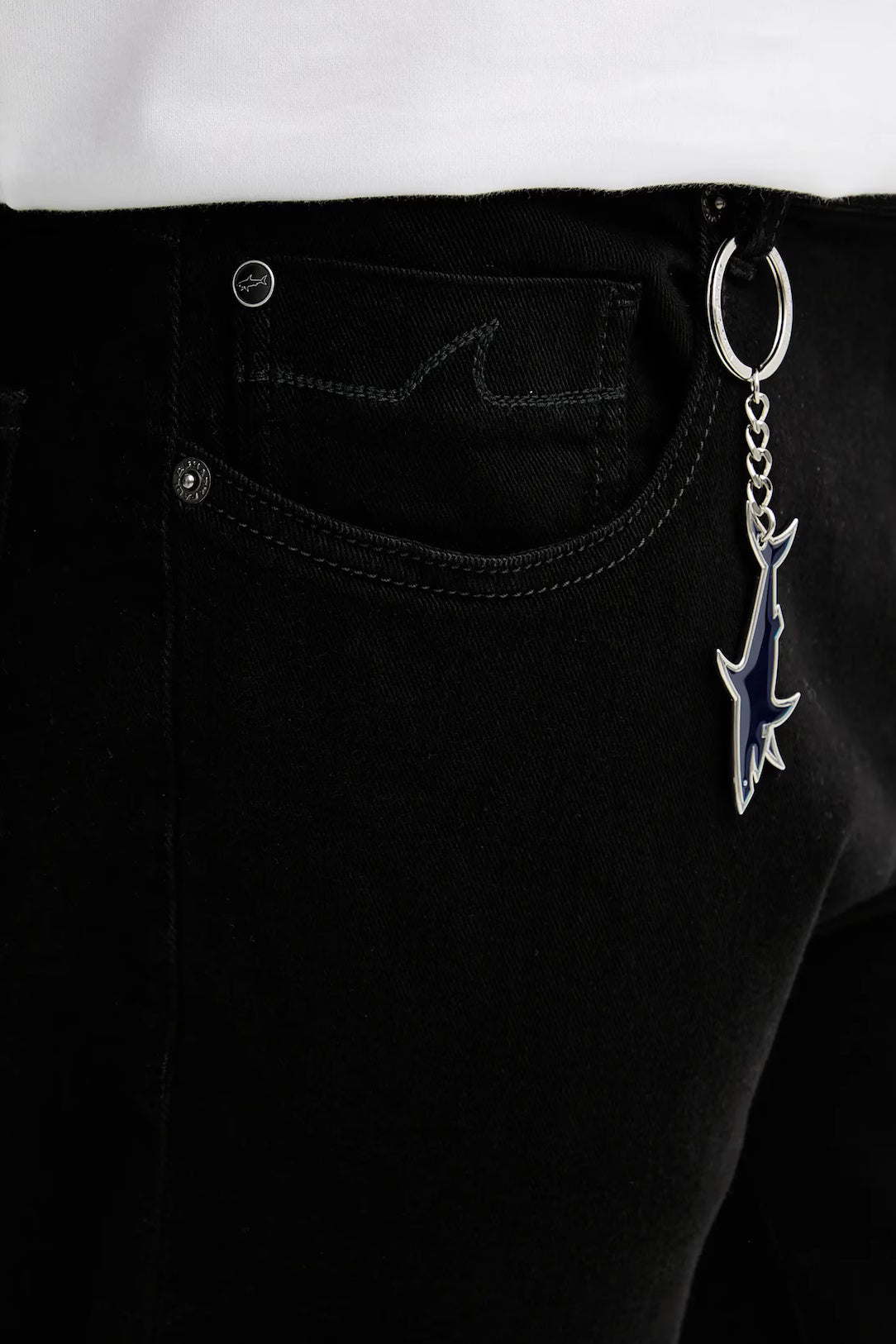 Paul & Shark Black Rivet Organic Stretch Denim | Black