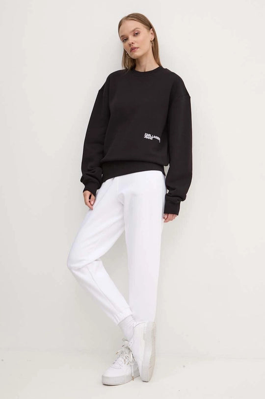 Karl Lagerfeld Cotton Relaxed Fit Sweatshirt | Black