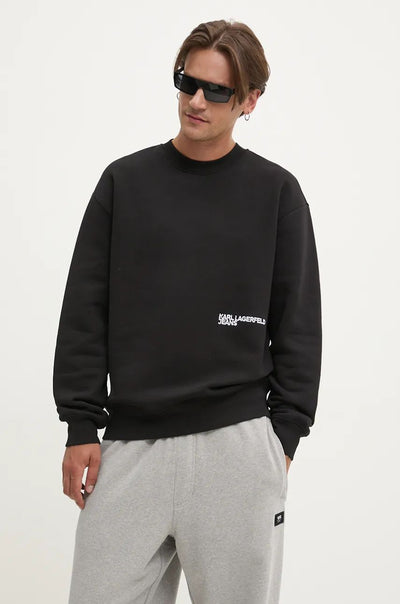 Karl Lagerfeld Cotton Relaxed Fit Sweatshirt | Black