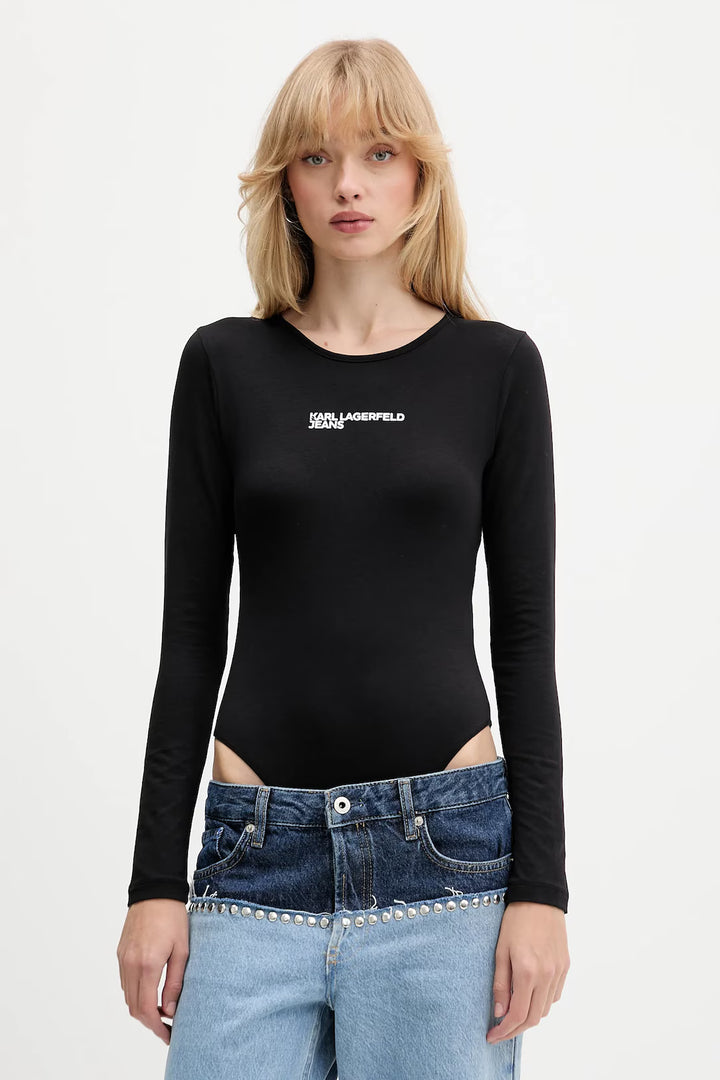 Karl Lagerfeld Bodysuit Crew Neck | Black