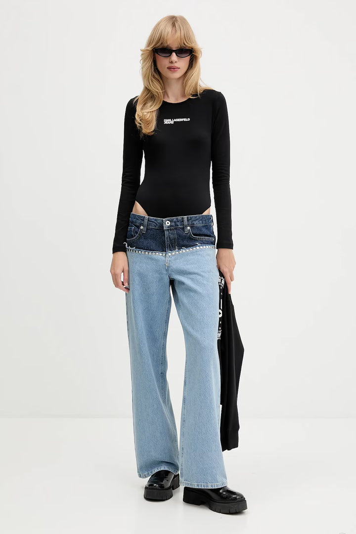 Karl Lagerfeld Bodysuit Crew Neck | Black