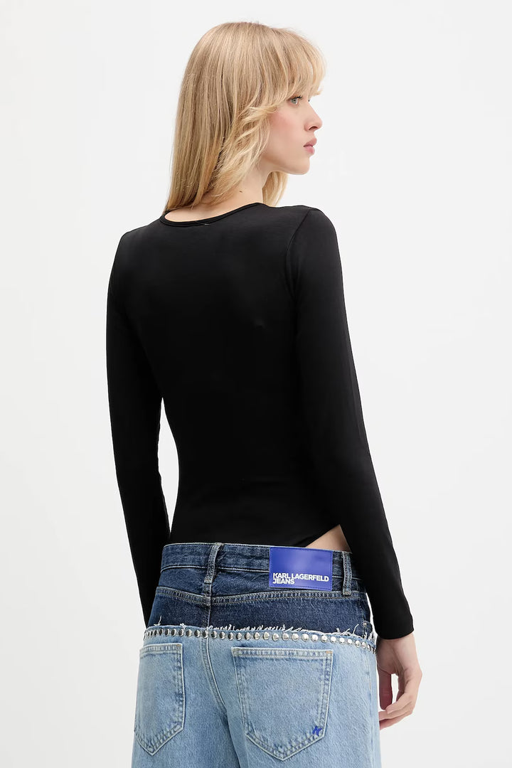 Karl Lagerfeld Bodysuit Crew Neck | Black