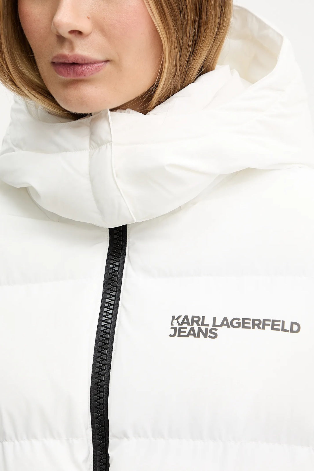 Karl Lagerfeld Women's Belted Puffer Jacket | White
