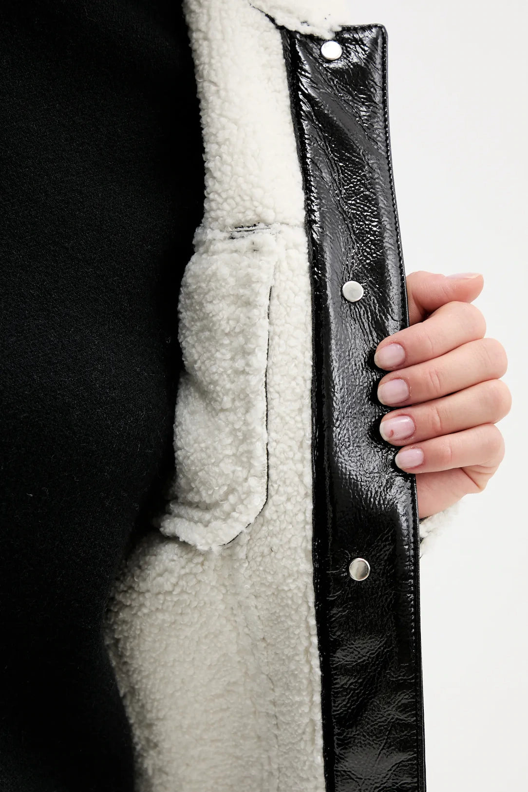Karl Lagerfeld Women's Faux Leather Jacket | Black/White