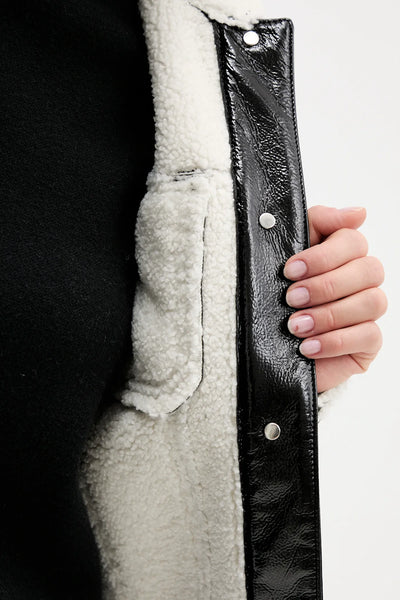 Karl Lagerfeld Women's Faux Leather Jacket | Black/White