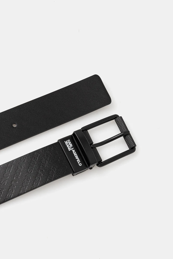 Karl Lagerfeld Reversible Debossed Men's Belt | Black