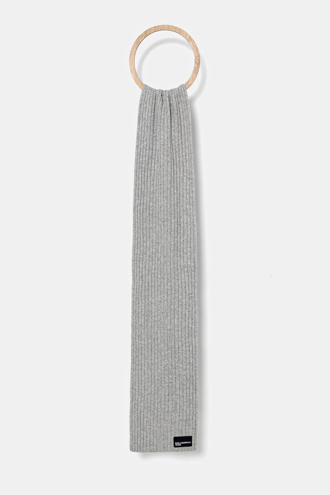 Karl Lagerfeld Patch Logo Scarf | Light Grey