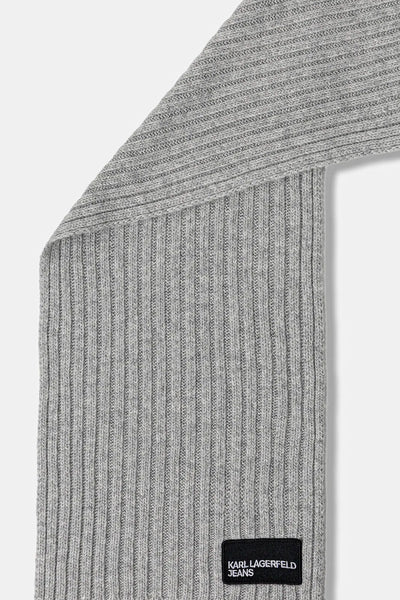 Karl Lagerfeld Patch Logo Scarf | Light Grey
