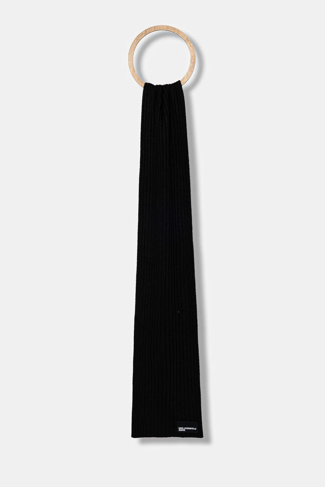 Karl Lagerfeld Patch Logo Scarf | Black