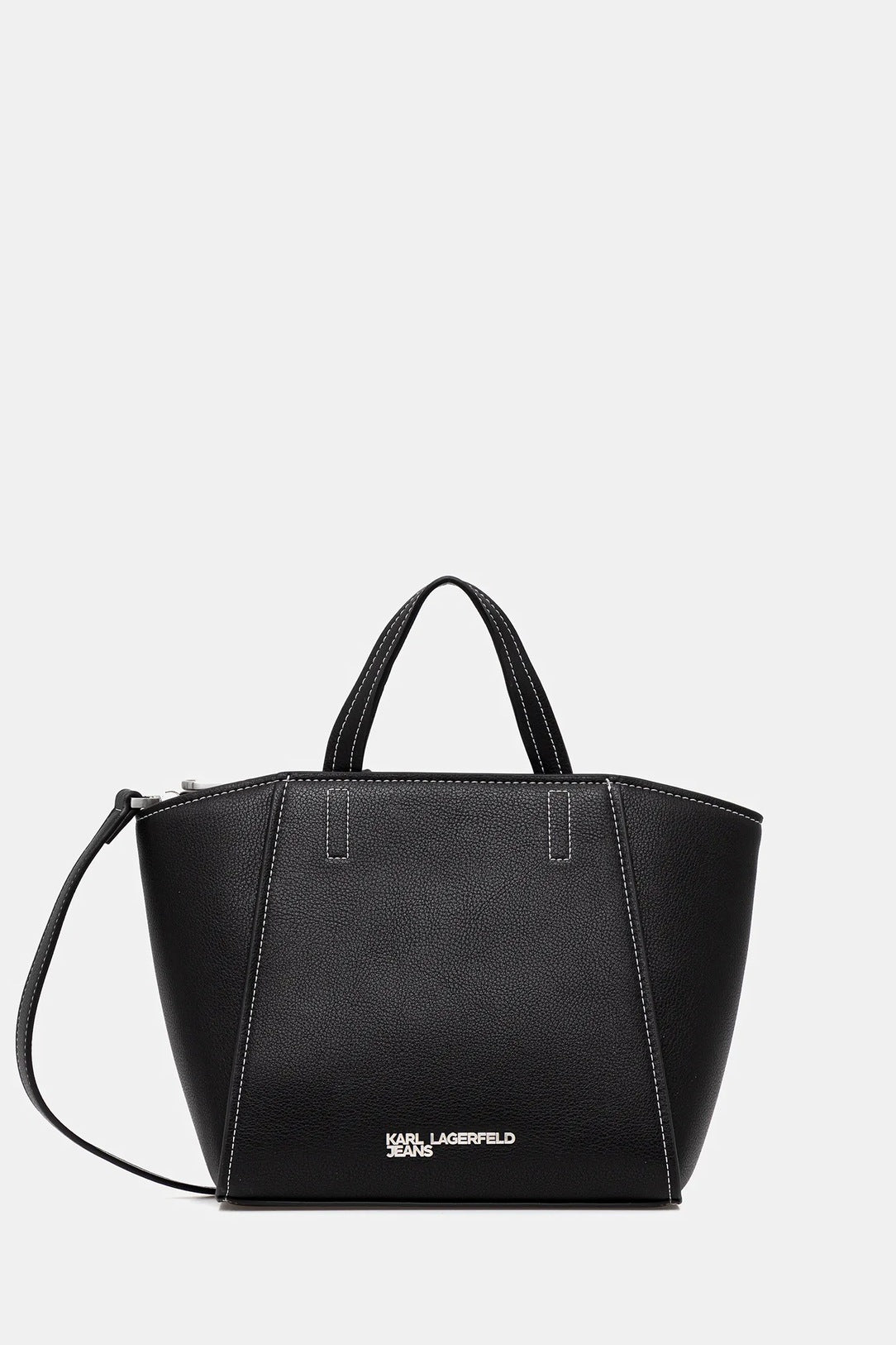 Karl Lagerfeld Metal Logo Mini Tote Bag | Black
