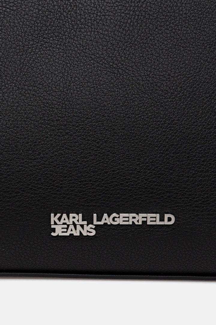 Karl Lagerfeld Metal Logo Mini Tote Bag | Black