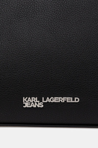 Karl Lagerfeld Metal Logo Mini Tote Bag | Black