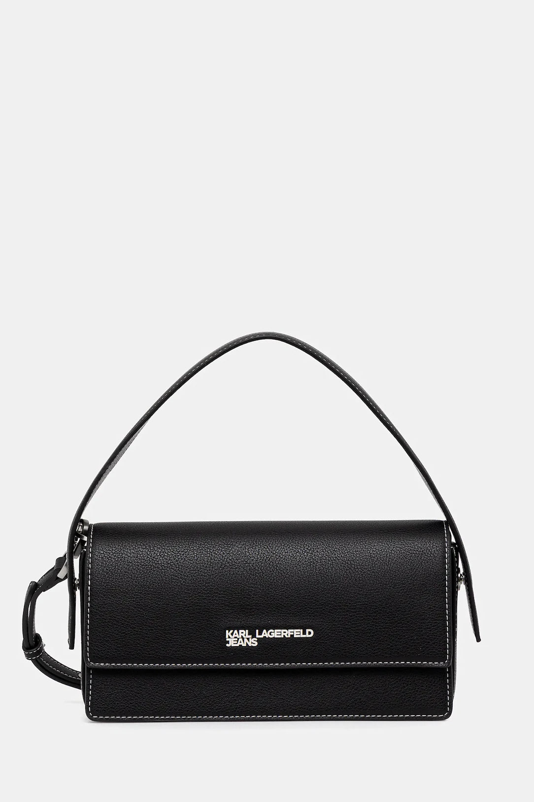 Karl Lagerfeld Metal Logo Top Handle Bag | Black