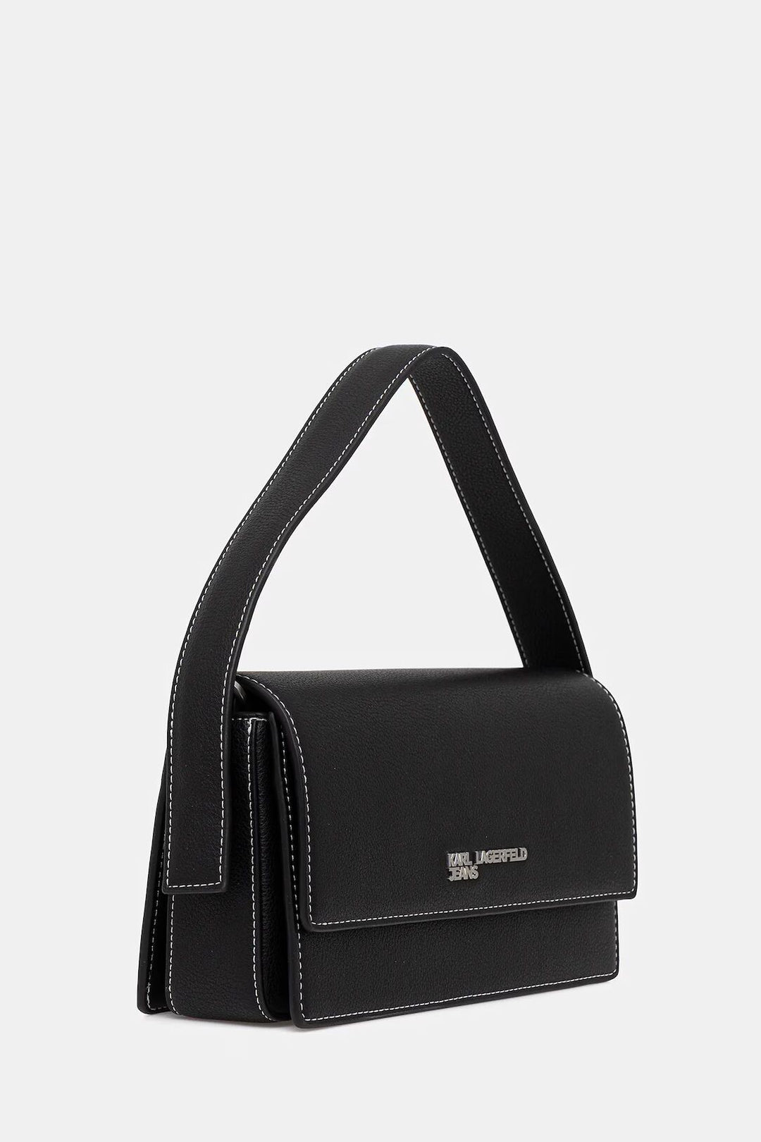 Karl Lagerfeld Metal Logo Top Handle Bag | Black