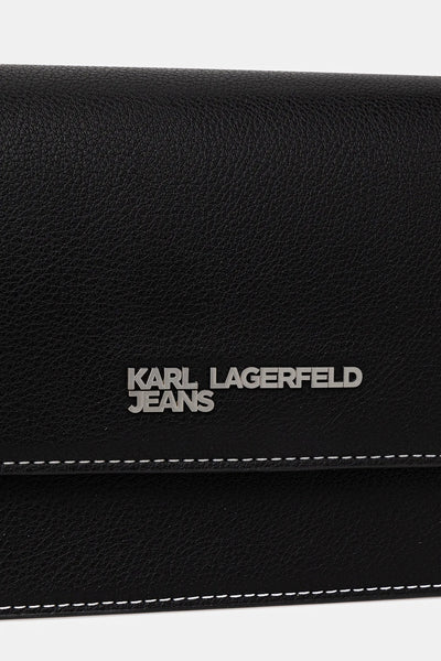 Karl Lagerfeld Metal Logo Top Handle Bag | Black
