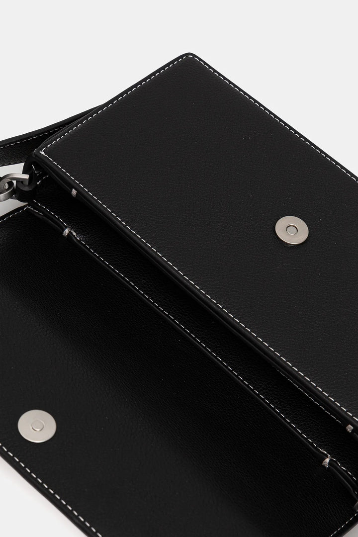 Karl Lagerfeld Metal Logo Top Handle Bag | Black