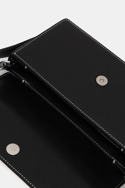 Karl Lagerfeld Metal Logo Top Handle Bag | Black
