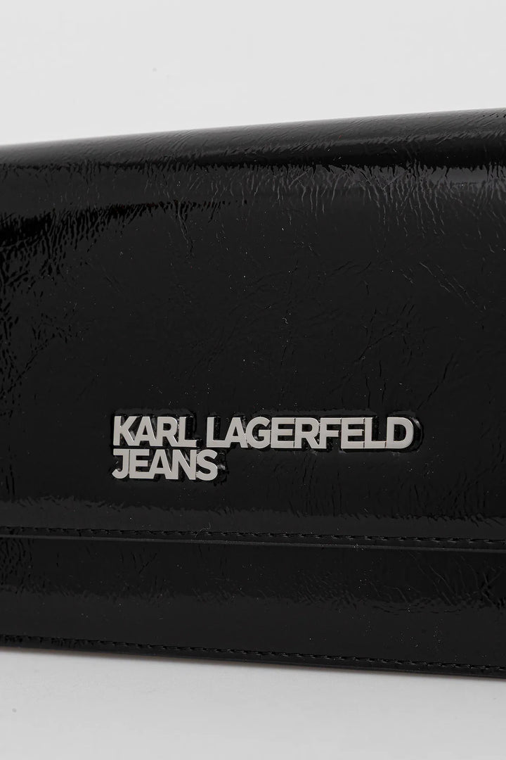 Karl Lagerfeld Metal Logo Shiny Bag | Black