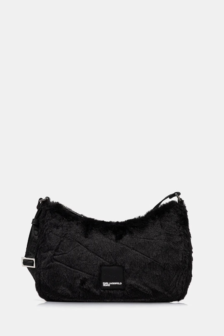 Karl Lagerfeld Faux Fur Shoulder Bag | Black