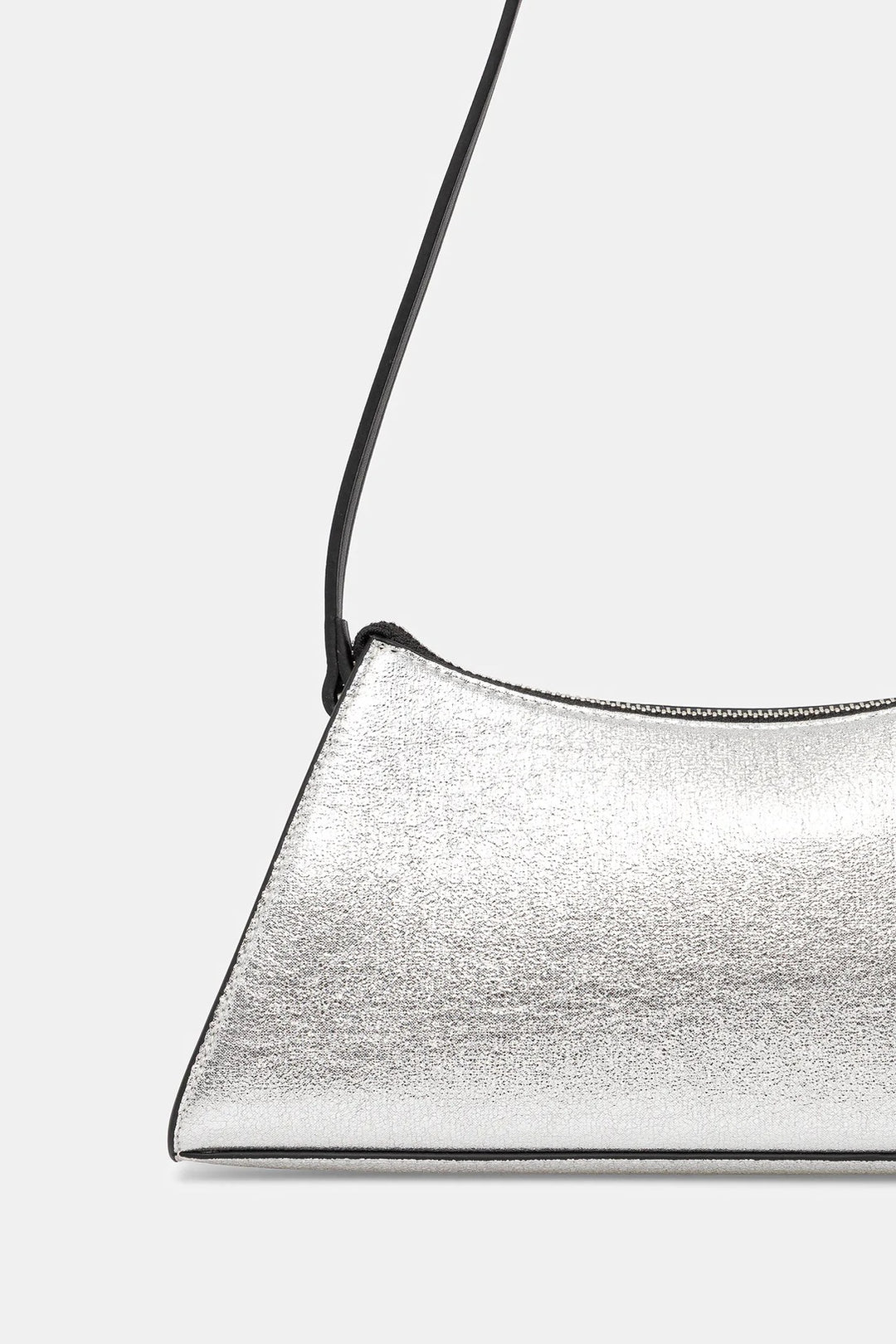 Karl Lagerfeld Metal Logo Shiny Shoulder Bag | Silver