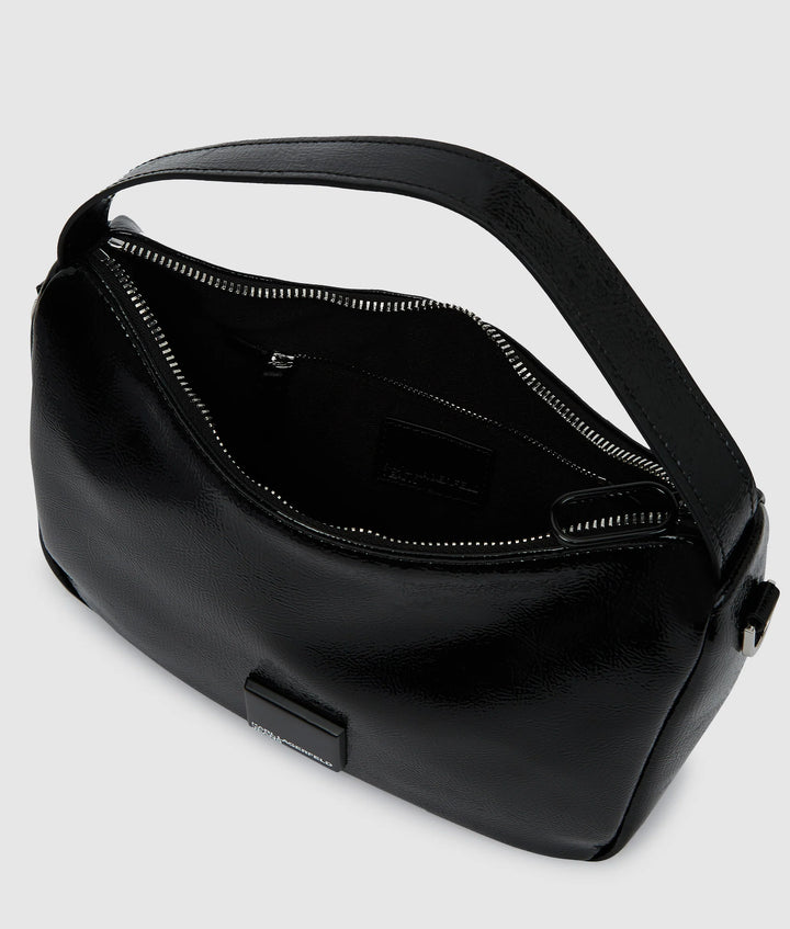 Karl Lagerfeld Glossy Mini Hobo Bag | Black