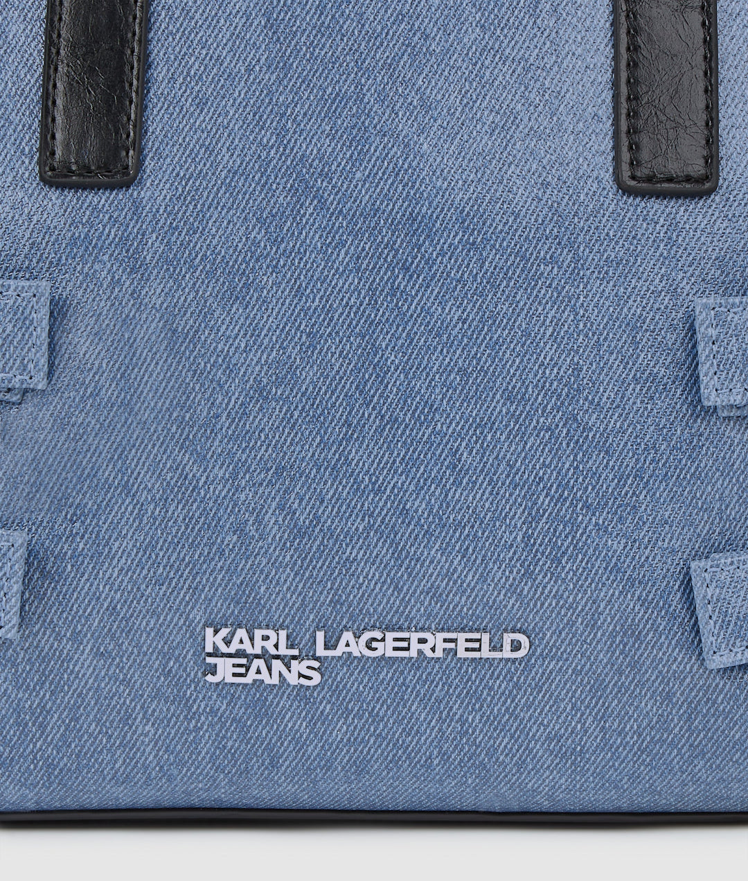 Karl Lagerfeld Denim Buckle Bowling Bag | Blue Denim