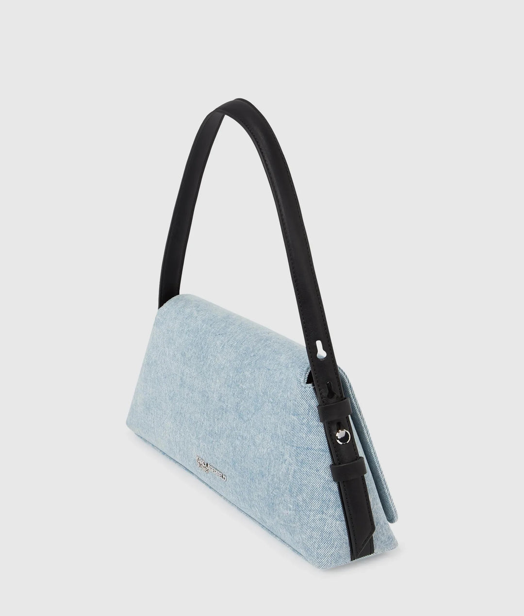 Karl Lagerfeld Geo Denim Flap Bag | Acid Light Blue