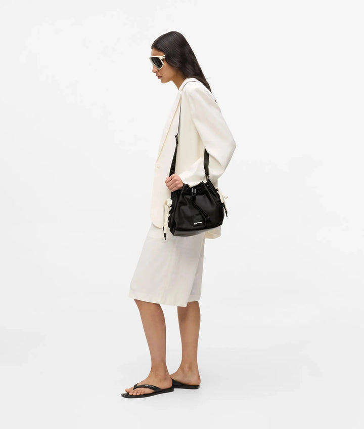 Karl Lagerfeld Nylon Lace up Bucket Bag | Black
