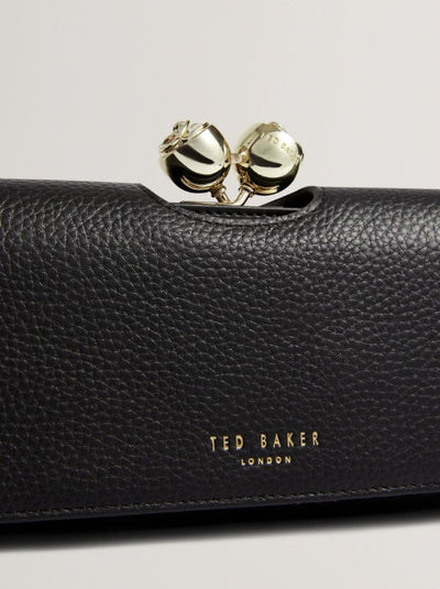 Ted Baker Roosali Detail Leather Large Bobble Purse | Black