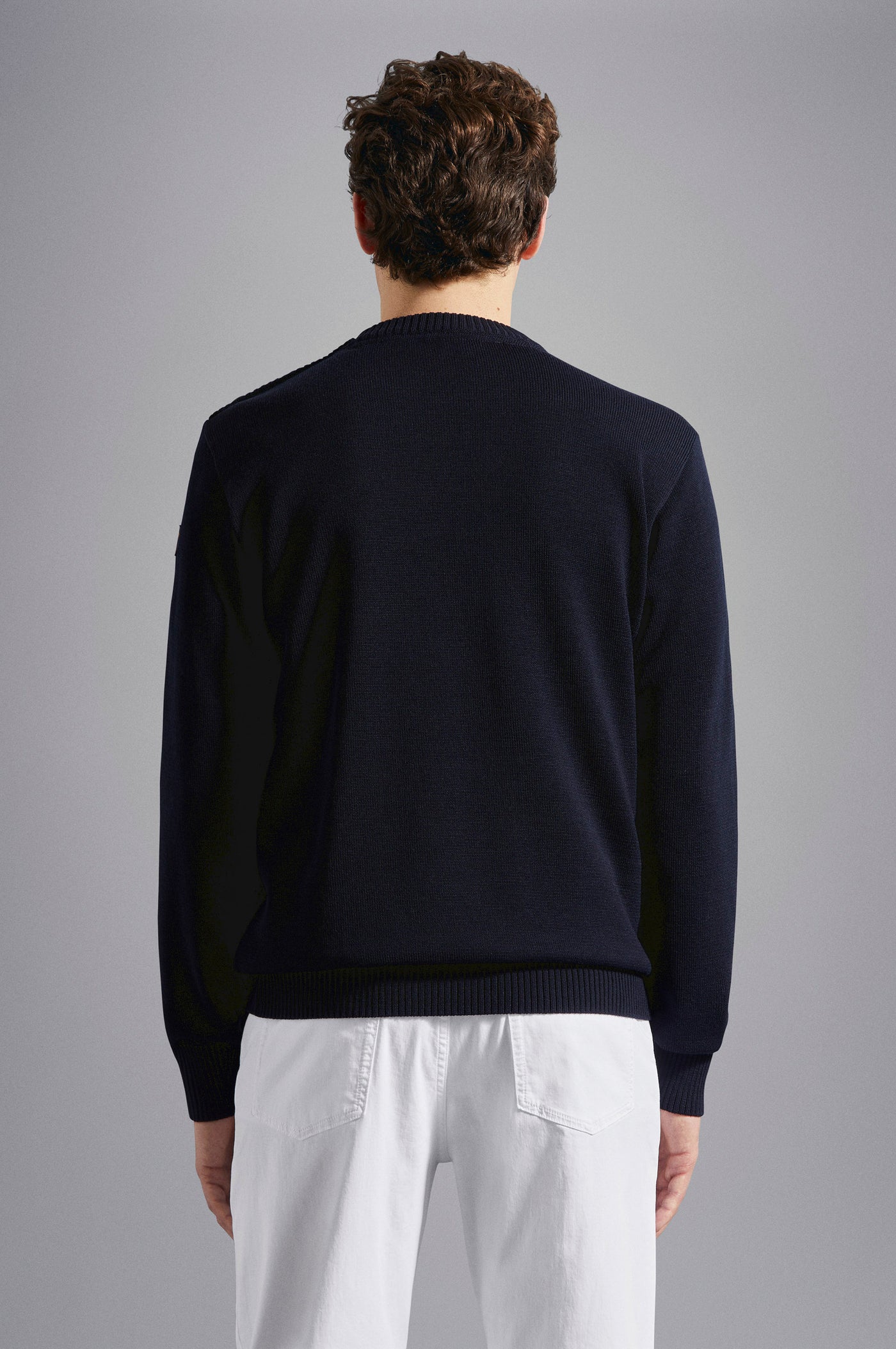 Paul & Shark Bretagne Wool Crewneck Pullover with Iconic Badge | Navy