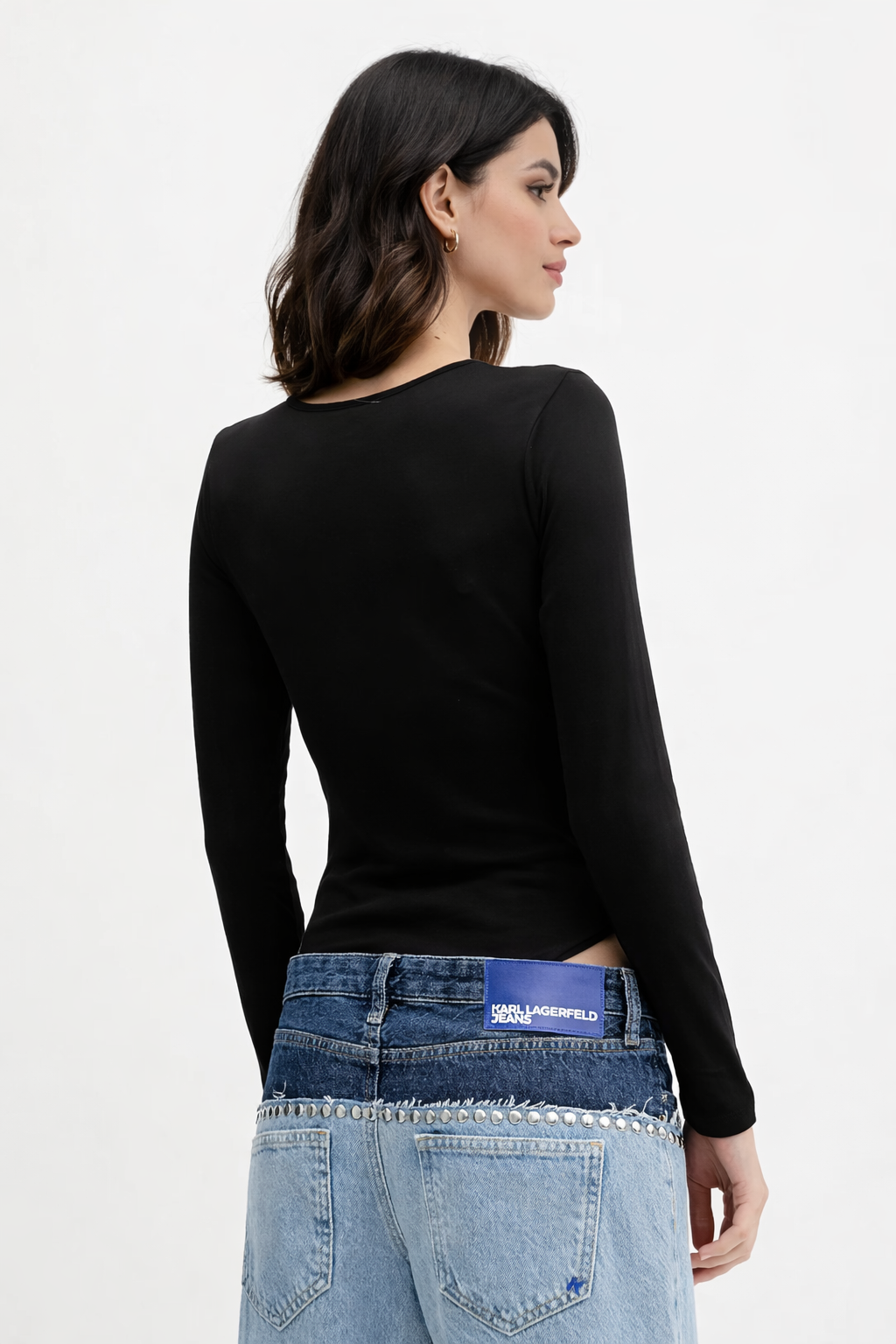 Karl Lagerfeld Bodysuit Crew Neck | Black