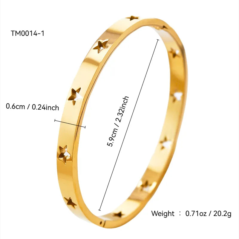 Never Needy Luxurious Shiny Bangle | Golden Star