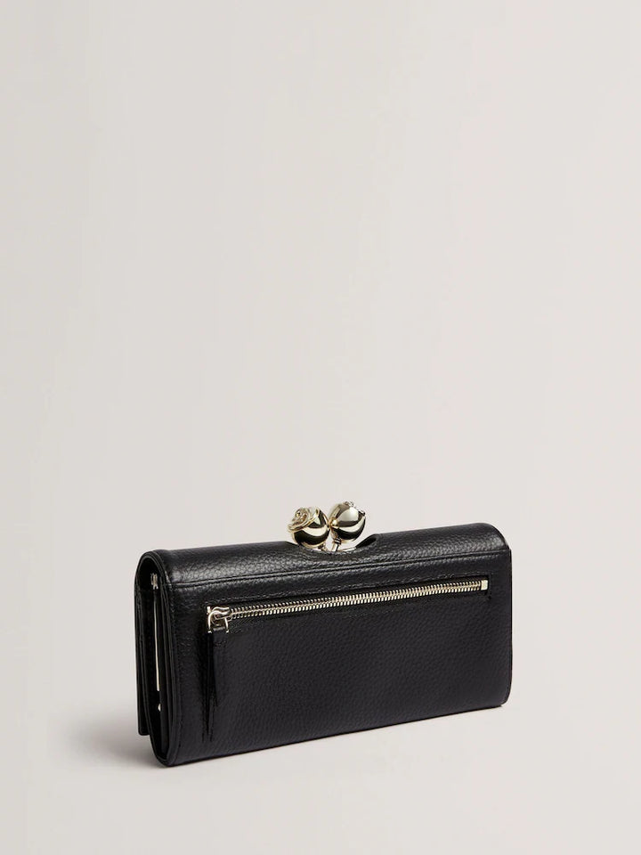 Ted Baker Roosali Detail Leather Large Bobble Purse | Black
