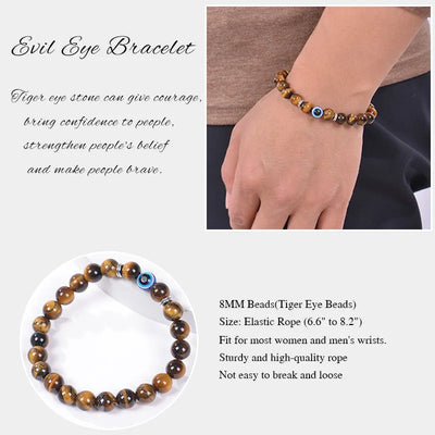 Never Needy Natural Stone Beaded Eye Bracelet | Green Tiger Eye