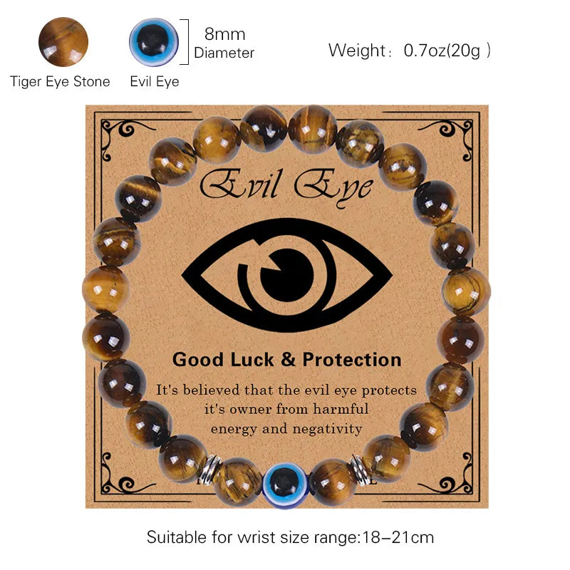 Never Needy Natural Stone Beaded Eye Bracelet | Rose Red