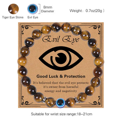 Never Needy Natural Stone Beaded Eye Bracelet | Blue Tiger Eye