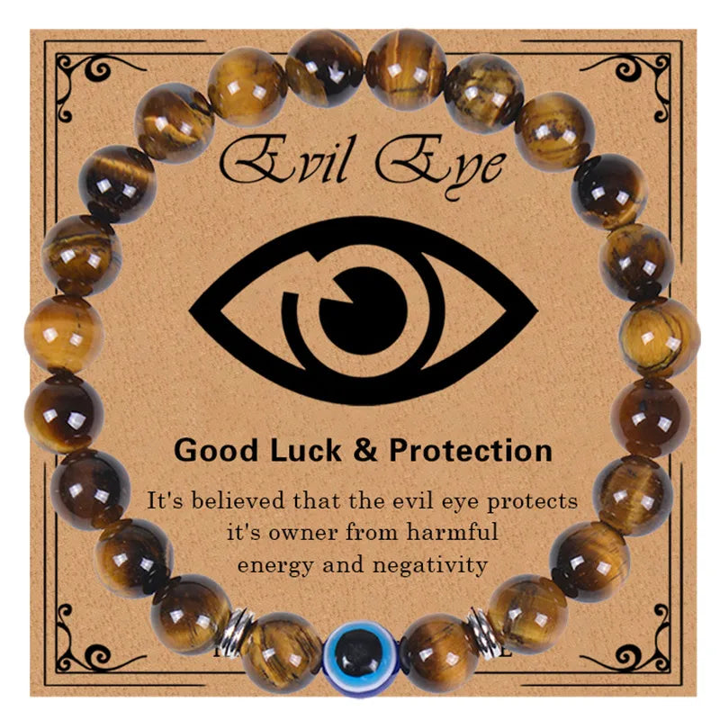 Never Needy Natural Stone Beaded Eye Bracelet | Tiger Eye