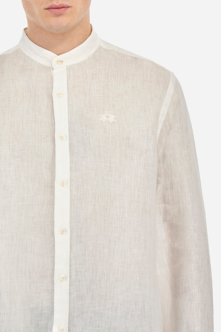 La Martina Regular Fit Linen Canvas Shirt – Yasr | White