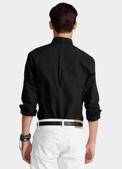 Ralph Lauren Custom Fit Garment-Dyed Oxford Shirt | Black