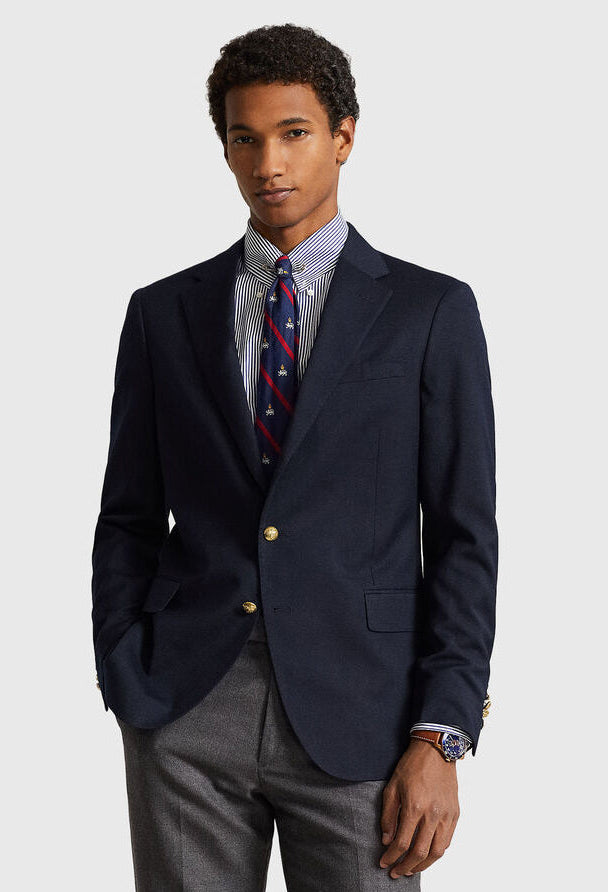 Ralph Lauren Single Breasted  Wool Gabardine Jacket | Navy