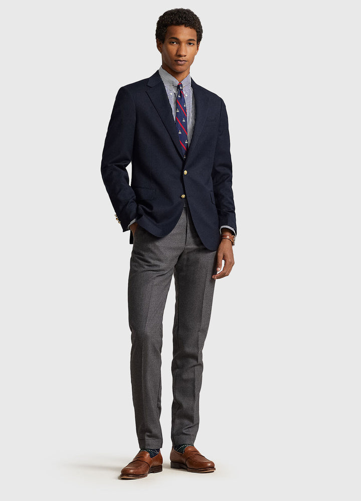 Ralph Lauren Single Breasted  Wool Gabardine Jacket | Navy