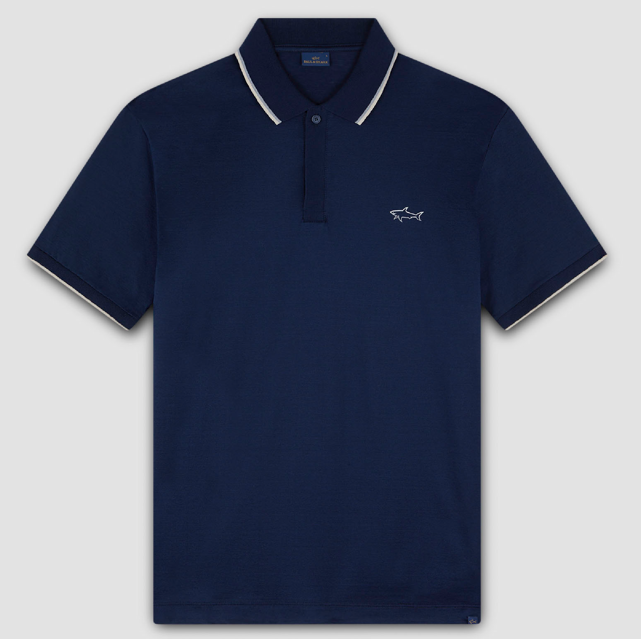 Paul & Shark Double Mercerised Jersey Cotton Polo | Navy