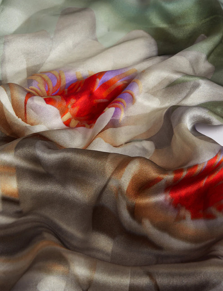 Ted Baker Jainne Waterlily Print Silk Square Scarf | Green