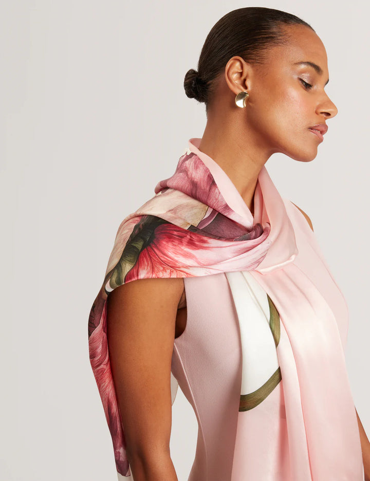 Ted Baker Lisaae Large Floral Print Silk Scarf | Pink