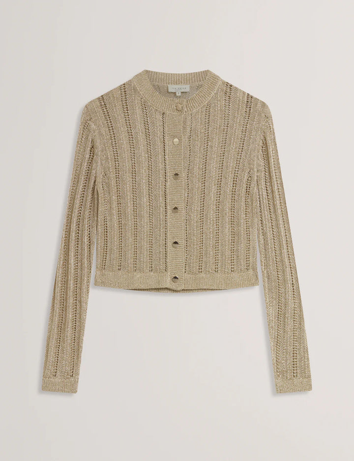 Ted Baker Hellenn Ribbed Cardigan | Gold