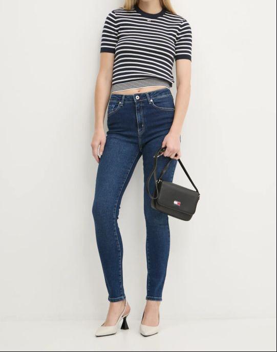 Karl Lagerfeld Women's Skinny Jeans | Washed Dark Blue